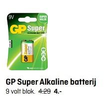 Aanbiedingen Gp super alkaline batterij - GP - Geldig van 16/10/2017 tot 29/10/2017 bij Hubo