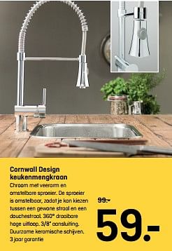 Aanbiedingen Cornwall design keukenmengkraan - Huismerk - Multimate - Geldig van 16/10/2017 tot 29/10/2017 bij Multimate