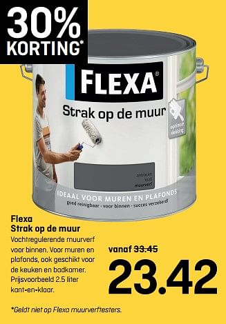 Aanbiedingen Flexa strak op de muur - Flexa - Geldig van 16/10/2017 tot 29/10/2017 bij Multimate