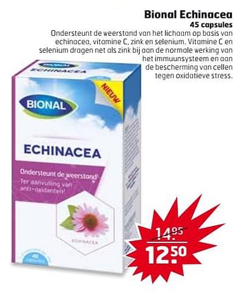 Aanbiedingen Bional echinacea - Bional - Geldig van 17/10/2017 tot 29/10/2017 bij Trekpleister