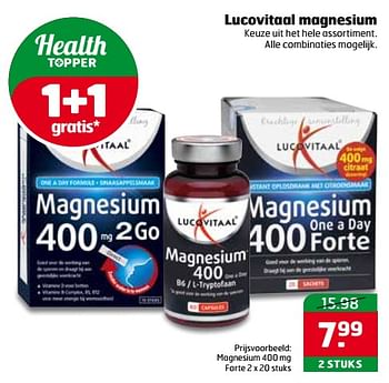 Aanbiedingen Magnesium forte - Lucovitaal - Geldig van 17/10/2017 tot 29/10/2017 bij Trekpleister