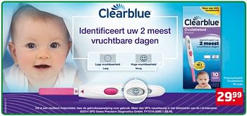 Aanbiedingen Ovulatietest - Clearblue - Geldig van 17/10/2017 tot 29/10/2017 bij Trekpleister