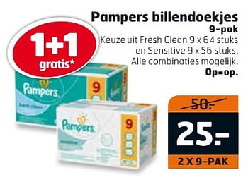 Aanbiedingen Pampers billendoekjes - Pampers - Geldig van 17/10/2017 tot 29/10/2017 bij Trekpleister