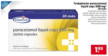 Aanbiedingen Trekpleister paracetamol liquid caps - Huismerk - Trekpleister - Geldig van 17/10/2017 tot 29/10/2017 bij Trekpleister