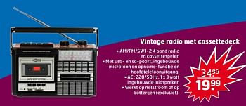 Aanbiedingen Vintage radio met cassettedeck - Vintage - Geldig van 17/10/2017 tot 29/10/2017 bij Trekpleister