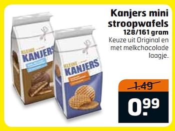Aanbiedingen Kanjers mini stroopwafels - Kanjers - Geldig van 17/10/2017 tot 29/10/2017 bij Trekpleister
