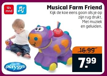 Aanbiedingen Musical farm friend - Playgro - Geldig van 17/10/2017 tot 29/10/2017 bij Trekpleister