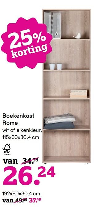 Aanbiedingen Boekenkast rome - Huismerk - Leen Bakker - Geldig van 16/10/2017 tot 29/10/2017 bij Leen Bakker