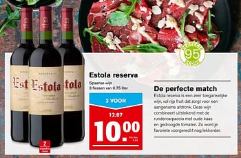 Aanbiedingen Estola reserva - Rode wijnen - Geldig van 18/10/2017 tot 31/10/2017 bij Hoogvliet