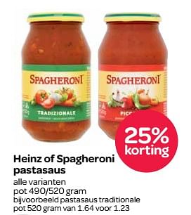 Aanbiedingen Heinz of spagheroni pastasaus - Heinz - Geldig van 19/10/2017 tot 01/11/2017 bij Spar
