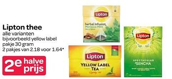 Aanbiedingen Lipton thee - Lipton - Geldig van 19/10/2017 tot 01/11/2017 bij Spar