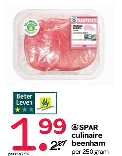 Aanbiedingen Spar culinaire beenham - Spar - Geldig van 19/10/2017 tot 01/11/2017 bij Spar