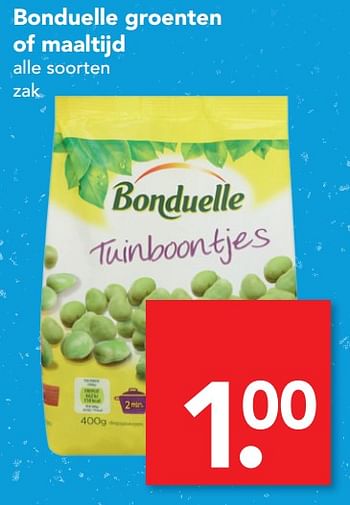 Aanbiedingen Bonduelle groenten of maaltijd - Bonduelle - Geldig van 22/10/2017 tot 28/10/2017 bij Deen Supermarkten