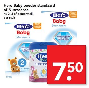 Aanbiedingen Hero baby poeder standaard of nutrasense - Hero - Geldig van 22/10/2017 tot 28/10/2017 bij Deen Supermarkten