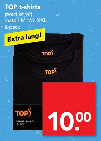 Aanbiedingen Top t-shirts zwart of wit - Top - Geldig van 22/10/2017 tot 28/10/2017 bij Deen Supermarkten