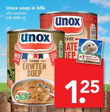 Aanbiedingen Unox soep in blik - Unox - Geldig van 22/10/2017 tot 28/10/2017 bij Deen Supermarkten