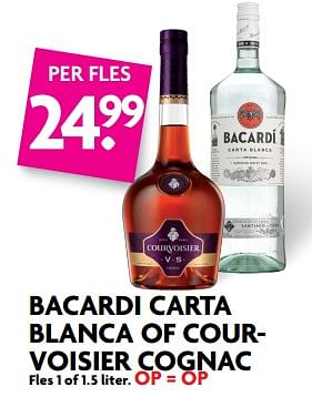 Aanbiedingen Bacardi carta blanca of cour- voisier cognac - Huismerk - Deka Markt - Geldig van 22/10/2017 tot 28/10/2017 bij Deka Markt