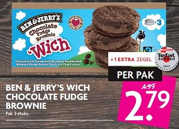 Aanbiedingen Ben + jerry`s wich chocolate fudge brownie - Ben &amp; Jerry - Geldig van 22/10/2017 tot 28/10/2017 bij Deka Markt