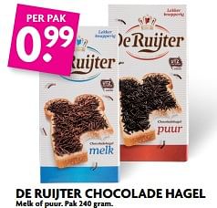Aanbiedingen De ruijter chocolade hagel - De Ruijter - Geldig van 22/10/2017 tot 28/10/2017 bij Deka Markt