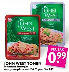 Aanbiedingen John west tonijn - John West - Geldig van 22/10/2017 tot 28/10/2017 bij Deka Markt
