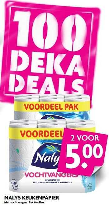 Aanbiedingen Nalys keukenpapier - Nalys - Geldig van 22/10/2017 tot 28/10/2017 bij Deka Markt