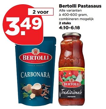 Aanbiedingen Bertolli pastasaus - Bertolli - Geldig van 22/10/2017 tot 28/10/2017 bij Plus