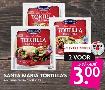 Aanbiedingen Santa maria tortilla`s - Santa Maria - Geldig van 22/10/2017 tot 28/10/2017 bij Deka Markt