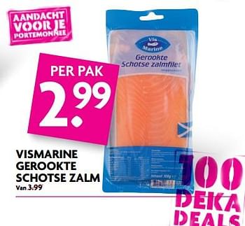 Aanbiedingen Vismarine gerookte schotse zalm - Vismarine - Geldig van 22/10/2017 tot 28/10/2017 bij Deka Markt