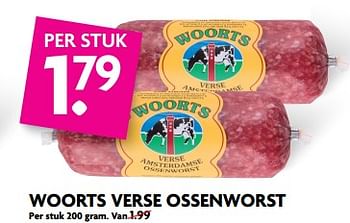 Aanbiedingen Woorts verse ossenworst - Woorts - Geldig van 22/10/2017 tot 28/10/2017 bij Deka Markt