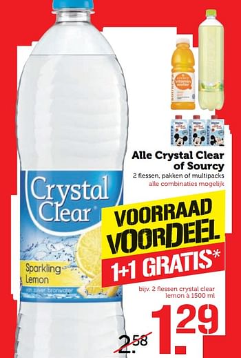 Aanbiedingen Alle crystal clear of sourcy - Crystal Clear - Geldig van 23/10/2017 tot 29/10/2017 bij Coop