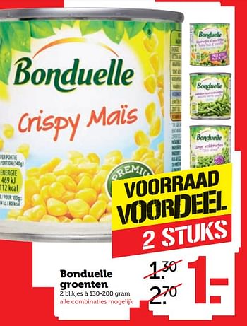 Aanbiedingen Bonduelle groenten - Bonduelle - Geldig van 23/10/2017 tot 29/10/2017 bij Coop