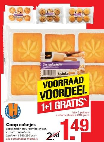 Aanbiedingen Coop cakejes - Huismerk - Coop - Geldig van 23/10/2017 tot 29/10/2017 bij Coop