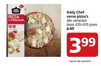 Aanbiedingen Daily chef verse pizza`s - Daily chef - Geldig van 23/10/2017 tot 29/10/2017 bij Jan Linders