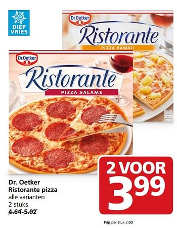 Aanbiedingen Dr. oetker ristorante pizza - Dr. Oetker - Geldig van 23/10/2017 tot 29/10/2017 bij Jan Linders