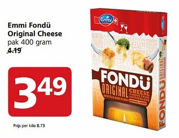 Aanbiedingen Emmi fondü original cheese - Emmi - Geldig van 23/10/2017 tot 29/10/2017 bij Jan Linders