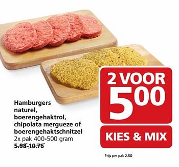 Aanbiedingen Hamburgers naturel, boerengehaktrol, chipolata mergueze of boerengehaktschnitzel - Huismerk - Jan Linders - Geldig van 23/10/2017 tot 29/10/2017 bij Jan Linders