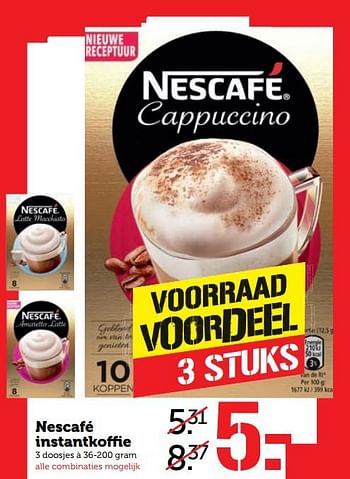 Aanbiedingen Nescafé instantkoffie - Nescafe - Geldig van 23/10/2017 tot 29/10/2017 bij Coop