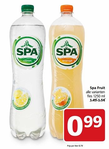 Aanbiedingen Spa fruit - Spa - Geldig van 23/10/2017 tot 29/10/2017 bij Jan Linders