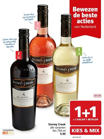 Aanbiedingen Stoney creek - Witte wijnen - Geldig van 23/10/2017 tot 29/10/2017 bij Jan Linders