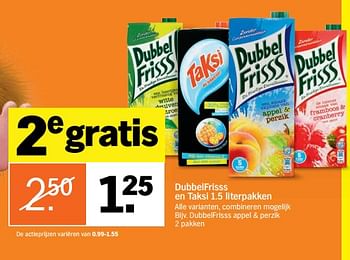 Aanbiedingen Dubbelfrisss appel + perzik - Dubbelfrisss - Geldig van 23/10/2017 tot 29/10/2017 bij Albert Heijn