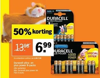 Aanbiedingen Duracell plus power aa - Duracell - Geldig van 23/10/2017 tot 29/10/2017 bij Albert Heijn