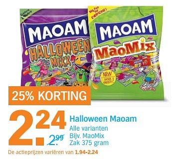 Aanbiedingen Halloween maoam - Maoam - Geldig van 23/10/2017 tot 29/10/2017 bij Albert Heijn