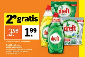 Aanbiedingen Handafwasmiddel original - Dreft - Geldig van 23/10/2017 tot 29/10/2017 bij Albert Heijn