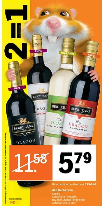 Aanbiedingen Red dragon tempranillo 2 flessen - Rode wijnen - Geldig van 23/10/2017 tot 29/10/2017 bij Albert Heijn