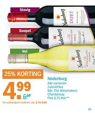 Aanbiedingen The winemakers chardonnay - Witte wijnen - Geldig van 23/10/2017 tot 29/10/2017 bij Albert Heijn