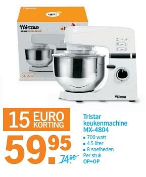 Aanbiedingen Tristar keukenmachine mx-4804 - Tristar - Geldig van 23/10/2017 tot 29/10/2017 bij Albert Heijn