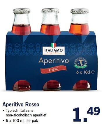 Aanbiedingen Aperitivo rosso - Italiamo - Geldig van 23/10/2017 tot 29/10/2017 bij Lidl