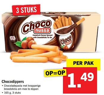 Aanbiedingen Chocodippers - Choco nussa - Geldig van 23/10/2017 tot 29/10/2017 bij Lidl