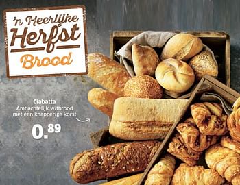 Aanbiedingen Ciabatta ambachtelijk witbrood met een knapperige korst - Huismerk - Lidl - Geldig van 23/10/2017 tot 29/10/2017 bij Lidl