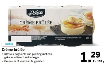 Aanbiedingen Crème brûlée - Deluxe - Geldig van 23/10/2017 tot 29/10/2017 bij Lidl